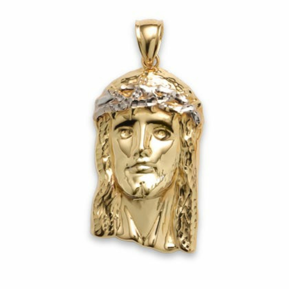 10kt Solid Real Gold Rope Necklace And Jesus Charm